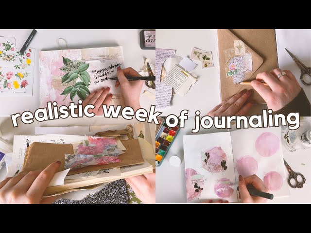 A week of art journaling! 🌟 Trying new techniques, collage envelope, mixed media class=