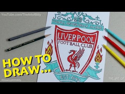 How to Draw the Liverpool Football Soccer Club Badge for Beginners (2020 Premier League Champions)