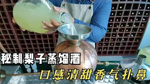秘制梨子蒸餾酒，清汁發酵7天出酒，通過復蒸3次得到60度蒸餾酒 - 天天要聞