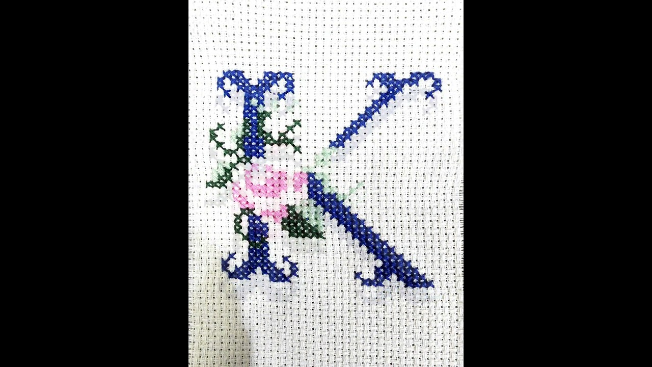 Letter K steps #shorts #trending #viral #crossstitch #embroidery #handmade