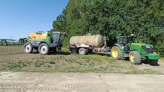 Postřik kukuřice 2026 - Amazone pantera &amp; John Deere 6195R + Annaburger HTS 22.79