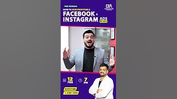 Free Webinar On Facebook And Instagram Ads - 12 Feb 7:00 PM | Facebook Ads Tutorial In Hindi | DSA