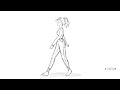 Female character walk cycle animation