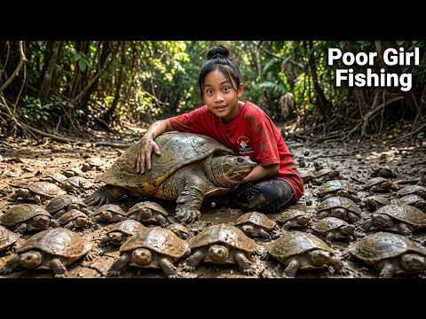 Fishing By Hand: Poor Girl Catches Giant Softshell Turtle In Highland Stream