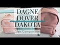 Dagne Dover Dakota: Size Comparison- Large, Medium and Small