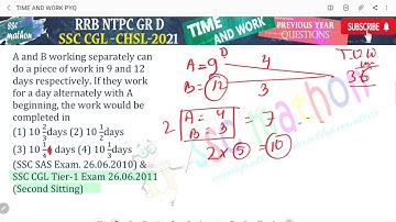 A and B working separately can do a piece of work in 9 and 12days respectively. If they work