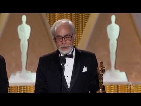 Hayao Miyazaki receives an Honorary Award at the 2014 Governors Awards