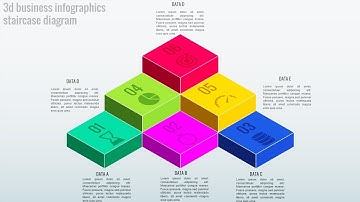 3D business infographic staircase diagram in powerpoint
