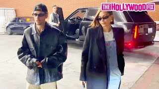 Justin & Hailey Bieber Prank Paparazzi While Leaving Dinner After Church At Funke In Beverly Hills