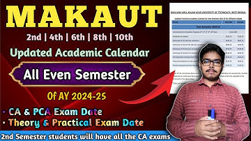 MAKAUT Academic Calendar For Even Semester / 2nd, 4th, 6th, 8th Sem / #makautsemester #evensemester