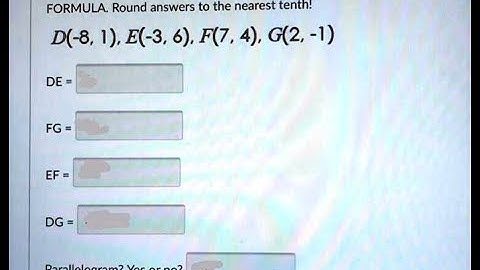 [Math] Determine whether the quadrilateral is a parallelogram using the DISTANCE FORMULA. Round