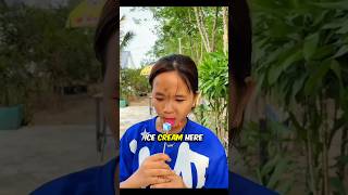 Kid Girl Make Ice Cream