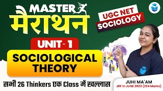UGCNET 2024 Sociology Marathon | Unit1 Sociological Theory | All Thinkers in One Session | Juhi Mam