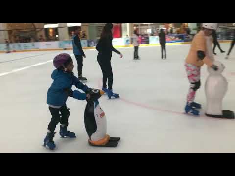 7 yrs + 3 months old Sumedha enjoying ice skating at Ski Dubai on March 16 2023