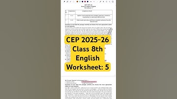class 8th english cep assignment 5 solutions #pseb #worksheet