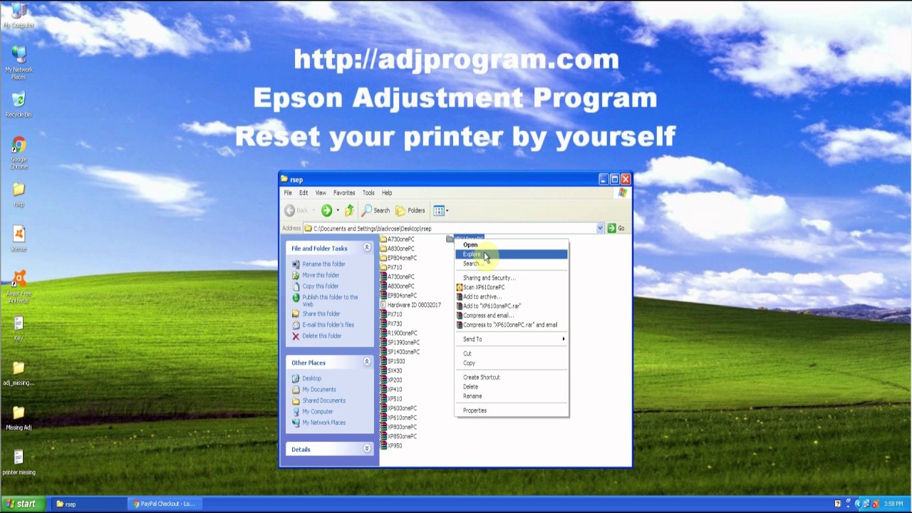 Epson XP-6100, XP-6105 Adjustment Program - ORPYS