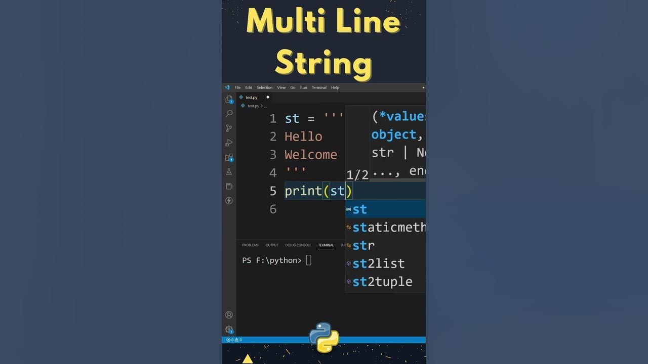 Multiline string in python how to create multi line string shorts