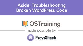 WordPress Development, Lesson #21: Aside: TroubleShooting Broken WordPress Code