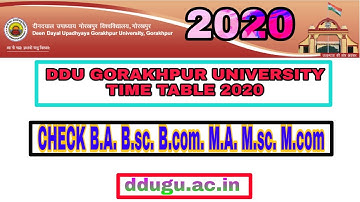 DDU GORAKHPUR UNIVERSITY TIME TABLE 2020