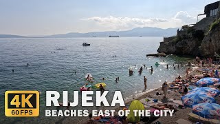 Beaches In Rijeka East Of The City - Walking Tour 4K 60Fps