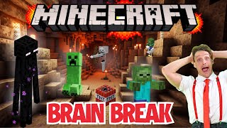 Minecraft Kids Brain Break | Fun PE Exercise Game | Workout \& Movement Activity