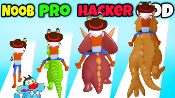 Oggy Try to Max Level In Monster Catch Run Game | Noob Vs Pro Vs Hacker Vs God | Oggy Game