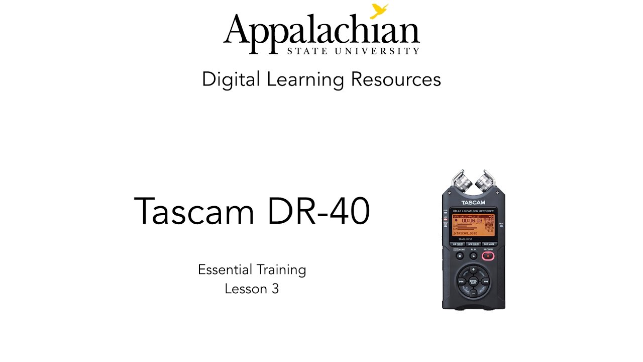 Tascam DR40 Essential Training External Mic YouTube