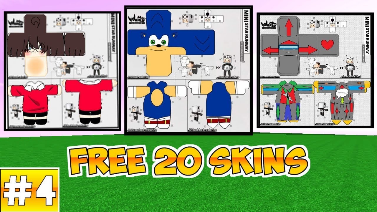 FREE 20 SKINS MINI WORLD PART 4 - STAR RUNAWAY SKIN |#4 - youtube