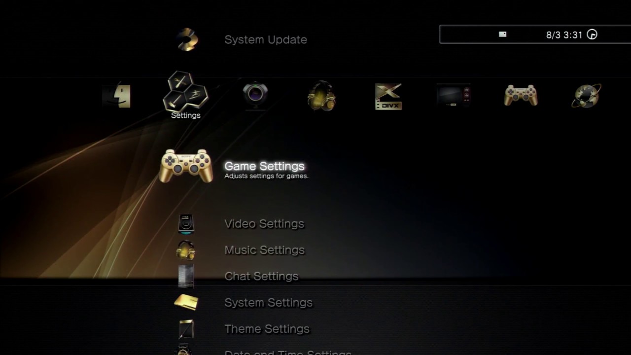 Gold & Black PS3 Theme (Custom Themes)