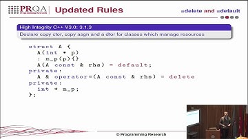 Changes for ISO C++ 2011 Updated Rules: 
