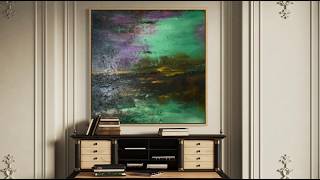 Abstract Painting on a Very Large Canvas. Unlock your inner artist by mixing your own colour pallet