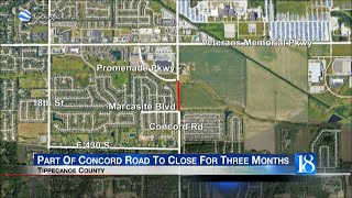 Part of Concord Road to close for three months