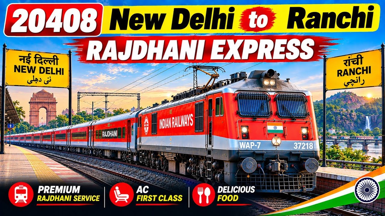 20408 Rajdhani Express From New Delhi to Ranchi (via Daltonganj) is ...