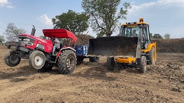 Jcb 3dx Loading Mud In Tractor | Eco Xpert | Arjun Mahindra 555 Di | Tractor Video | Mud Loading |