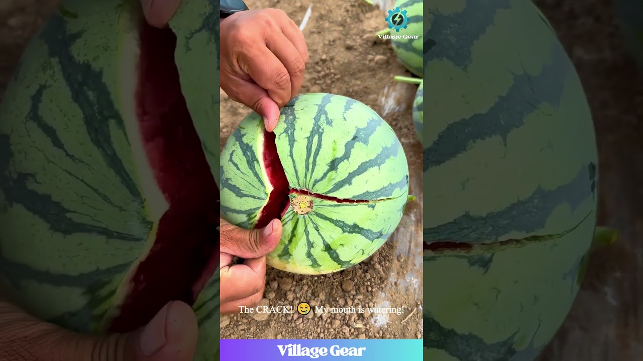 My Brain is SO HAPPY Watching This Watermelon Crack Open! 😂 I'm SO HUNGRY NOW! 🍉 