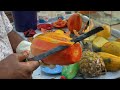 FRUIT NINJA of Papaya | Amazing Fruits Cutting Skills | Street Food Bangladesh