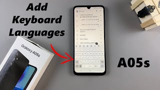 how to add keyboard language on samsung galaxy a05s