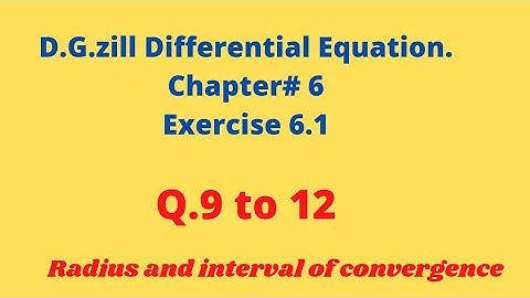 Dg zill differential Equation chap 6 exercise 6.1 question 9-12