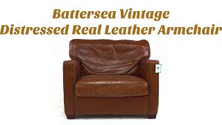 Battersea Vintage Distressed Real Leather Armchair