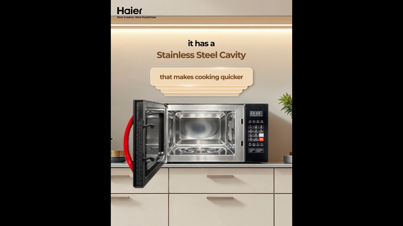 Haier Convection Microwave with Stainless Steel Cavity | Smart Cooking, Durable Design