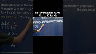 Linear Programming Important Questions Class 12 | Maximize Z Question Explained