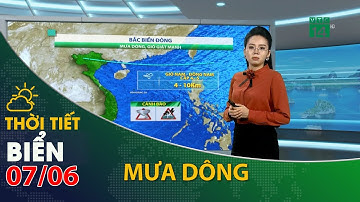 Thời tiết biển ngày 07/06/2021: Khu vực Bắc và giữa của biển Đông có mưa rào và dông mạnh| VTC14