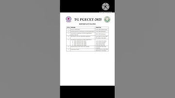 TG PGECET Notification