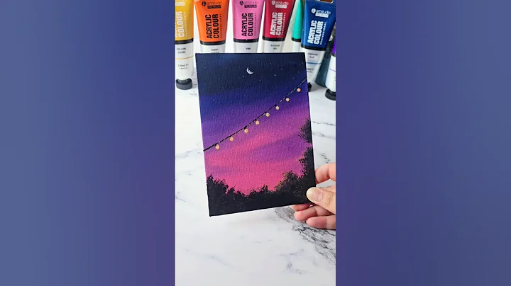 Easy way to paint a pink sky / acrylic painting ideas for beginners ✨️ thumbnail