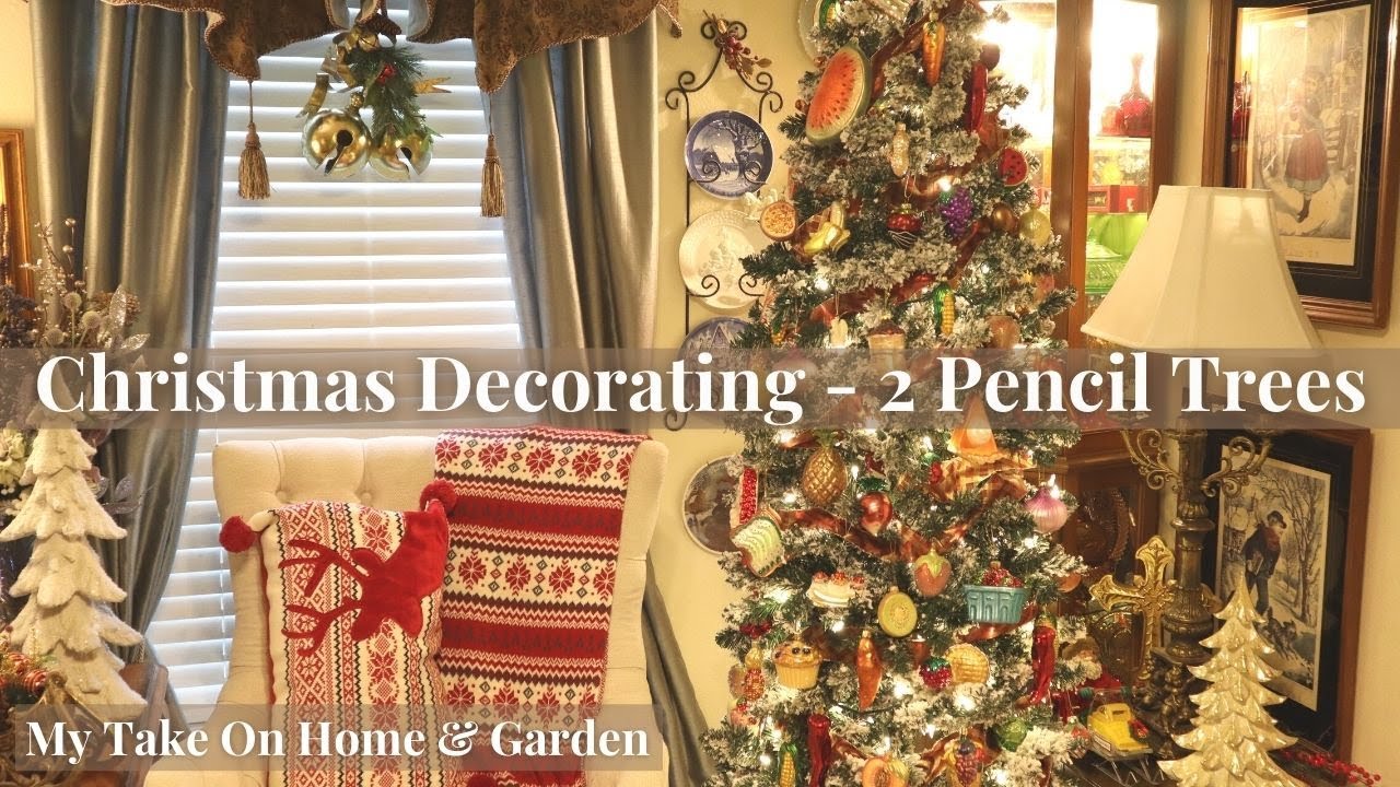 Decorating 2 Pencil Trees For Christmas!!! // My Take On Home & Garden