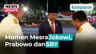 Momen Jokowi di Antara Prabowo dan SBY Terekam saat Parade Senja Kemhan