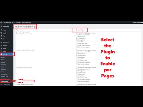 How to control WordPress plugin in different pages to enable