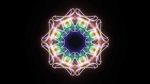 Purple and Turquoise and Yellow Neon Exciting Mandala Background VJ Loop in 4K