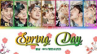 Video thumbnail of "BTS (방탄소년단) - Spring Day (봄날) Lyrics Color Coded (Han/Rom/Eng)"