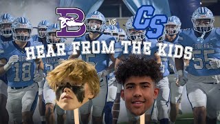 China Spring Football&#39;s Kyle Barton and Tre Hafford Preview the State Championship Against Boerne
